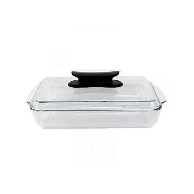 3 Litre Rectangle Microwaveable Tempered Glass Serving Dish-Colorless