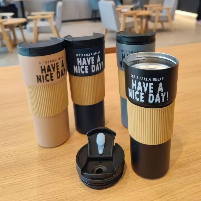 Have A Nice Day Vacuum-Insulated Stainless Coffee Cup- Multicolor