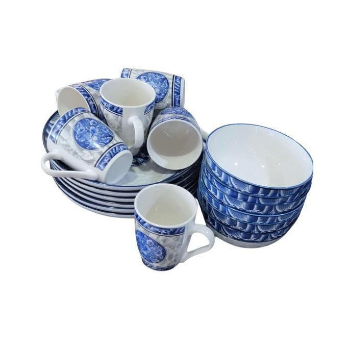A set Of Dinner Set (Cups & Plates) - Multicolor