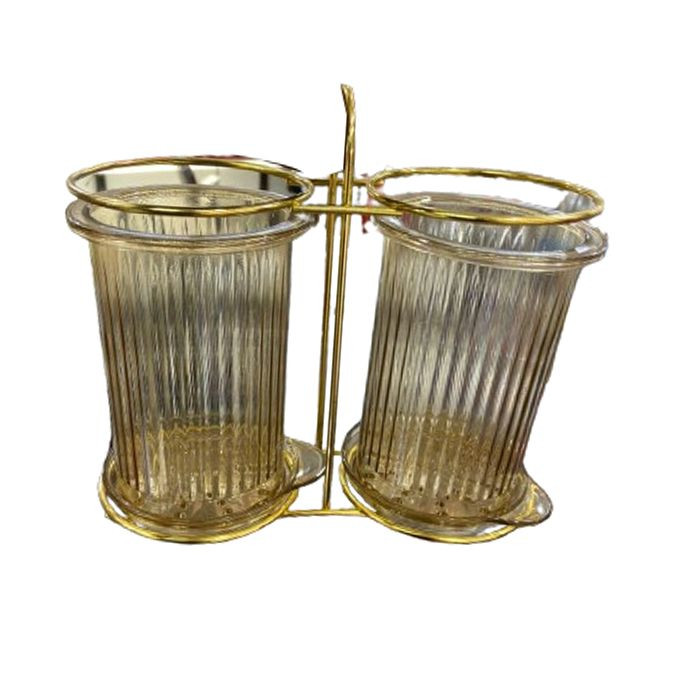 Cutlery Holder/Organizer Stand - Gold