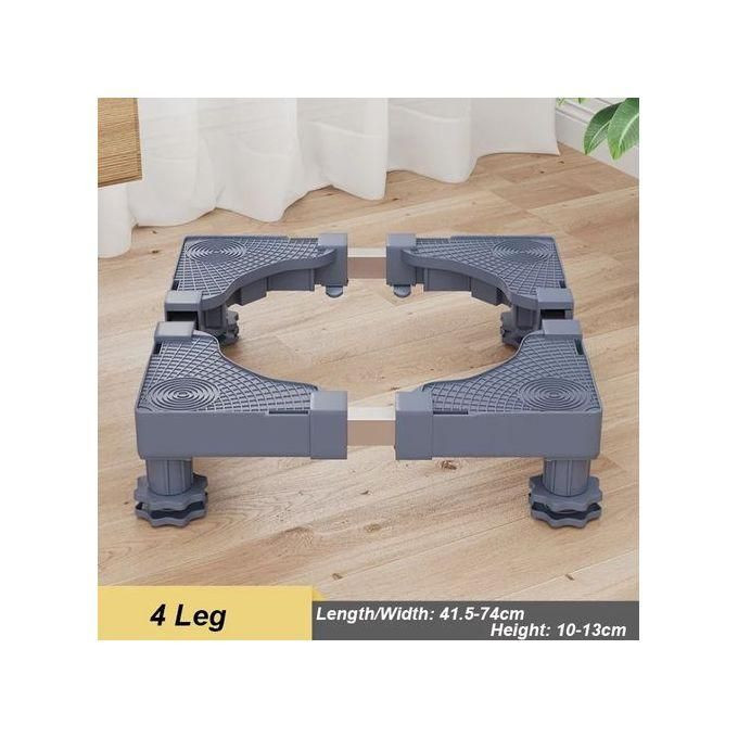 Adjustable Washing Machine And Fridge Stand Trolley With Wheels - Grey.