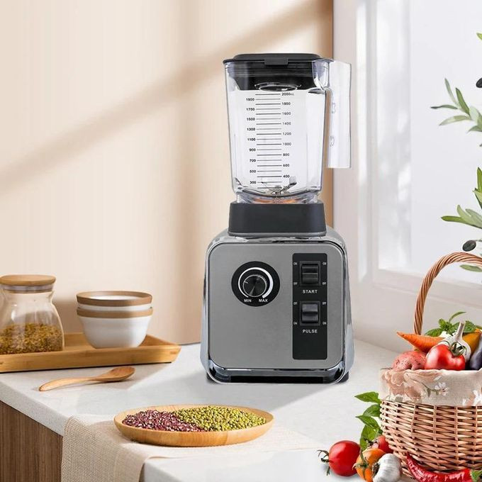 Hoffmans Heavy Duty Commercial Blender - Silver, Transparent