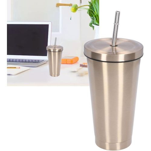 Travel Water Cup, Portable Water Bottle Compact Corrosion Resistant For Coffee Tea For Travel Beach Party - Rose Gold