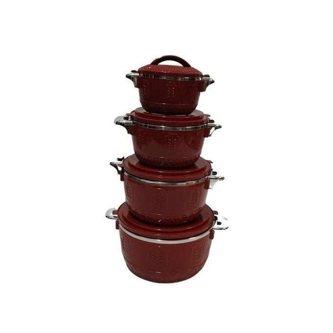 4Pcs Self Food Warmer Casseroles, Serving Dishes - Maroon