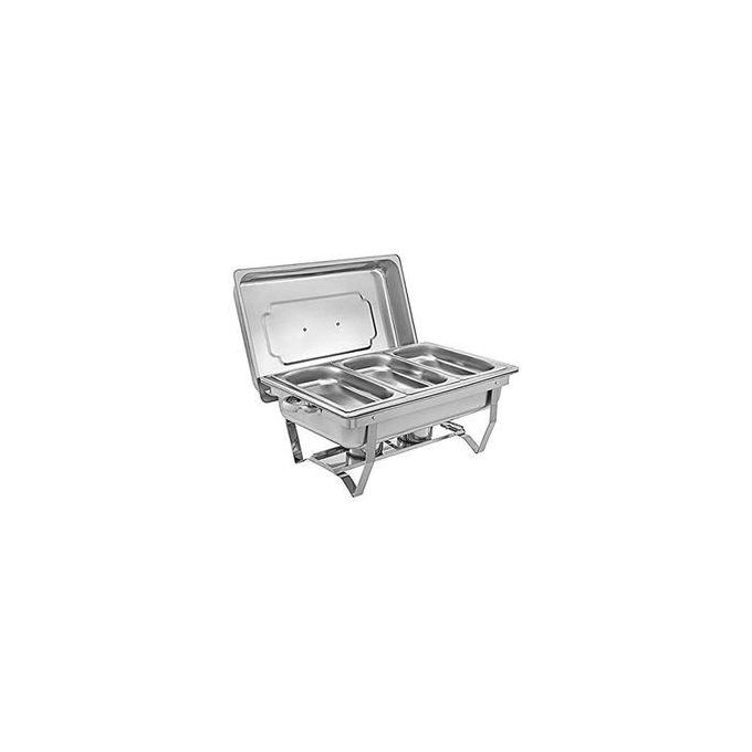 1 Set Of Stainless Steel Serving Trays , Silver