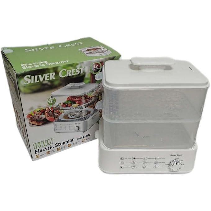 12L 2 Layers 1500W Vegetable Cooker Electric Food Steamer - Multicolor