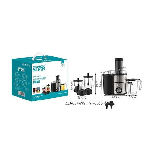 Winningstar Multifunctional 4 In 1 Blender Juice Extractor Slow Masticating Juicer Machine Food Processor - Multicolor