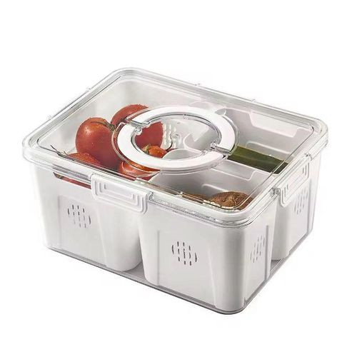 Food Storage Container Refrigerator Organizer Holder with Lid - Multicolor