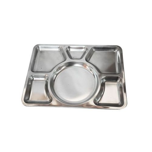 SHARE THIS PRODUCT 6 Compartment Cafeteria Food Tray – Stainless Steel