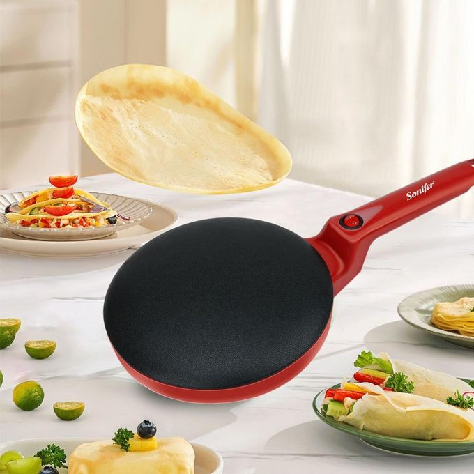 SF-3055 Non-stick Coating Hot Plate Electric Automatic Handheld Crepe & Chapati Maker - Multicolor