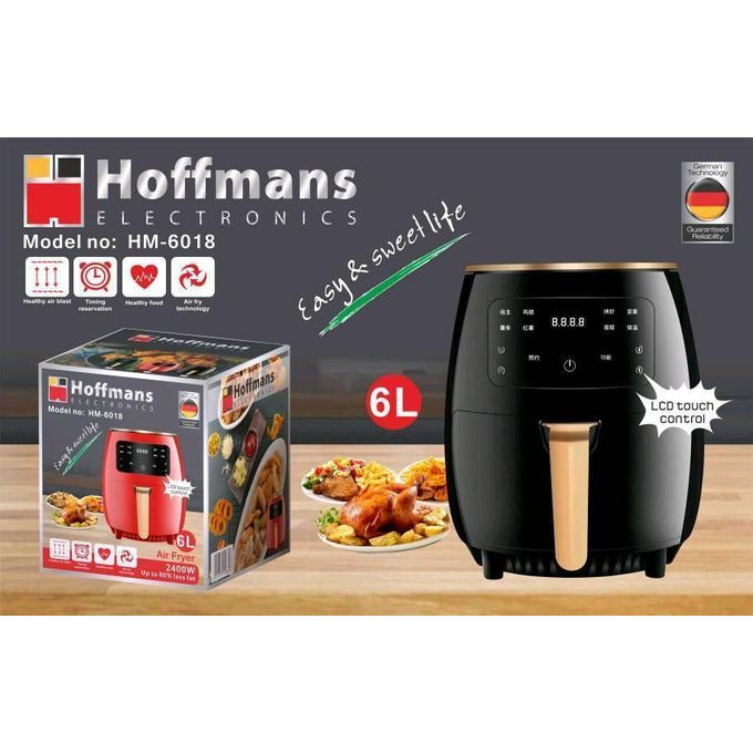 HM-6018, Touch Screen Air Fryer 6 Ltr - Black