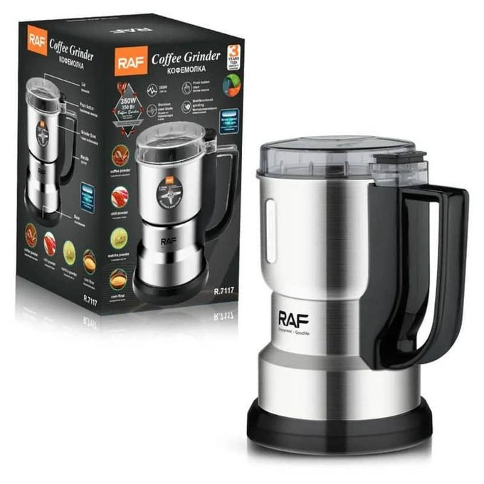 Multifunctional Grinding French Press Espresso Stainless Steel Blade Coffee Bean Grinder- Silver.