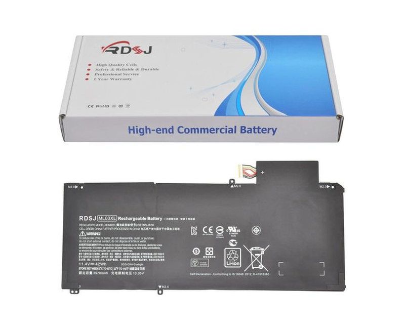 ML03XL Laptop Battery for HP Spectre X2 Detachable 12 Spectre x2 12-A001DX 12-A003NG 12-A006TU 12-A012NR 12-A019TU ML03042XL HSTNN-1B7D 813999-1C1 814277-005 814060-850 HSTNN-IB7D TPN-Q165 11.4V 42Wh