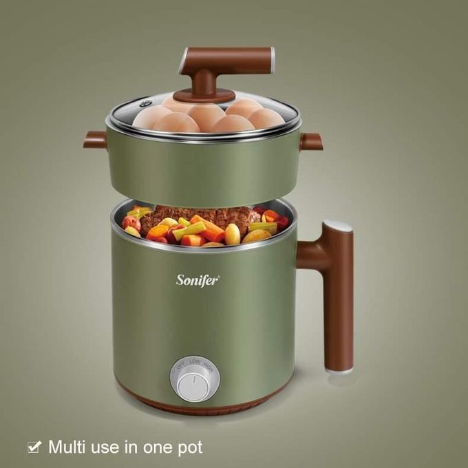 Double Multifunctional Electric Cooker With Lid & Handle -Multicolor