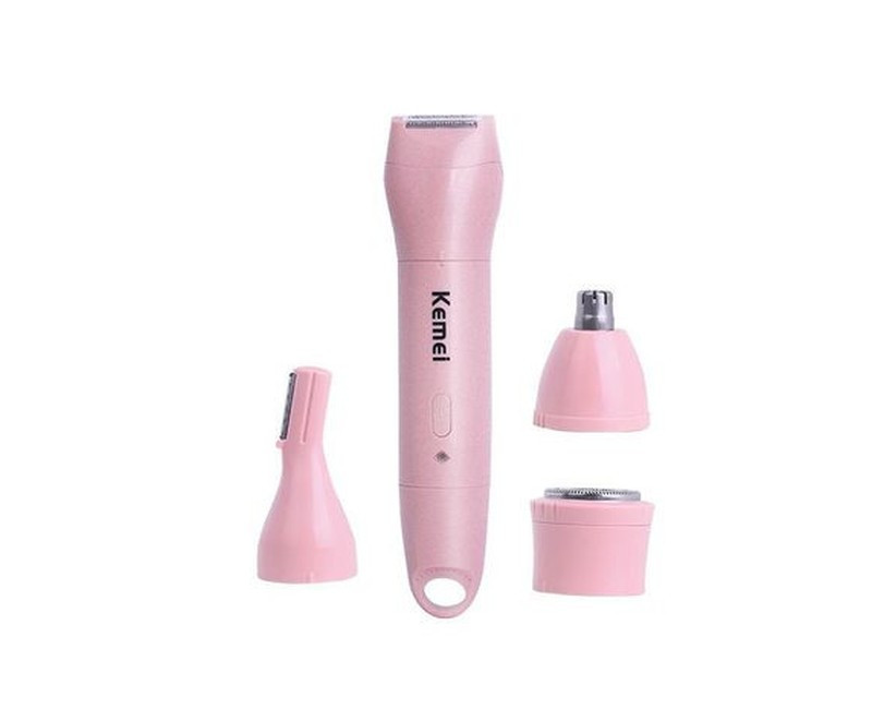 Electric Bikini Shaver 4 in 1 Trimmer, Pubic & Body & Facial Hair Remover, Painless & Safety for Body Meridian Underarm Nose Legs Hair Removal Razors, USB Rechargeable & Waterproof