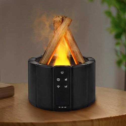 Flame Diffuser, Flame Aroma Diffuser, Essential Oils Diffuser -Black.