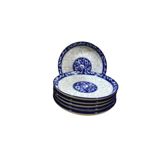 6-Piece Flowered Dinner Plate Set
