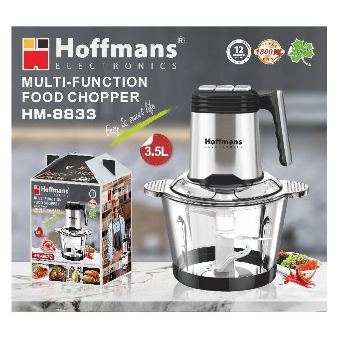 Multi-Function Electric Food Chopper 3.5 lt Meat and Vegetables Grinder HM-8833 - Silver