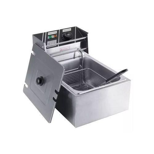 Heavy Duty Stainless Steel Single Electric Deep Fryer, 6 Litres - Silver
