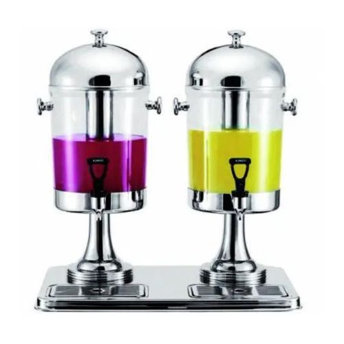 Hm 16 Liters Twin Beverage Juice Dispenser For Serving Drinks At PartiesWith A Cooling Rod For Adding Ice Cubes-Transparent
