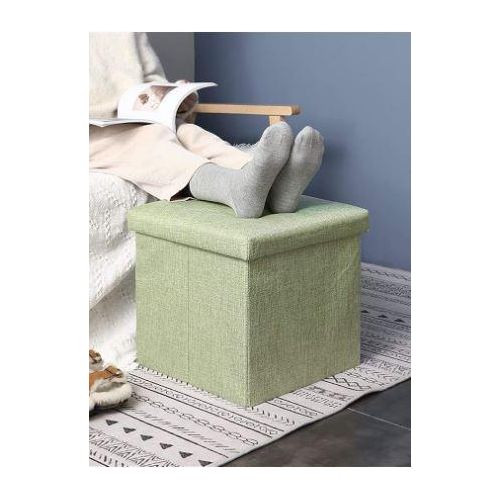 Square Storage Box, Fabric Container Storage Box Stool Living Room Hall Storage Box Shoes Toy Cube Tricolor Multiple Sizes Storage & Organisation ( Green, Size : 30x30x30CM) Multicolor