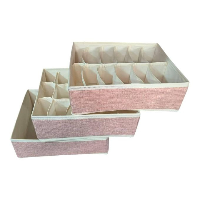 Non-Woven Collapsible Storage Cube Foldable Box Drawers Basket Bins with Lid Storage Containers Organizer Shelf 30x20x20cm-3Pack, Peach multicolor slight variations Peach color