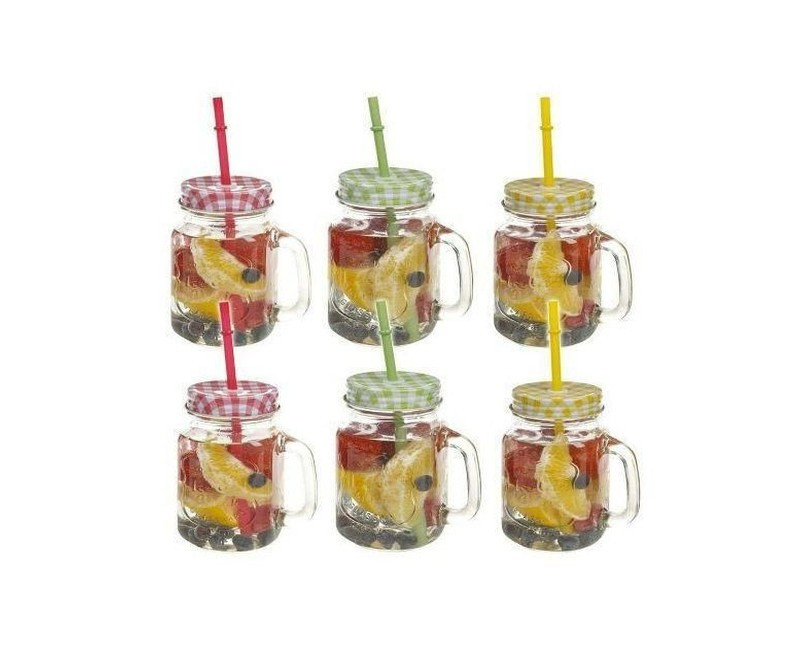6 Pieces Of Juice Glass Mason Jars Cup Mugs- Colorless.