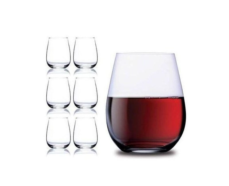 6 Pieces Concave Shaped Drinking Glasses-Transparent