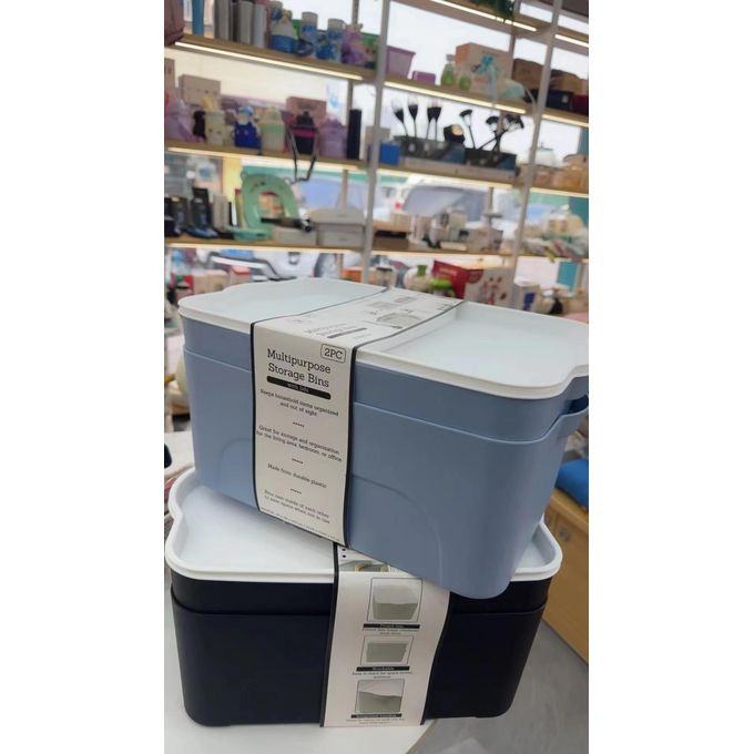 2Pack Box containers for clothes storage containers for organizing Storage Case bookshelf office cosmetic Multicolor