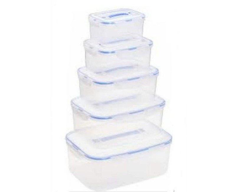 5 Piece Airtight Food Storage Containers Tins With Lids,Multi-Colours.