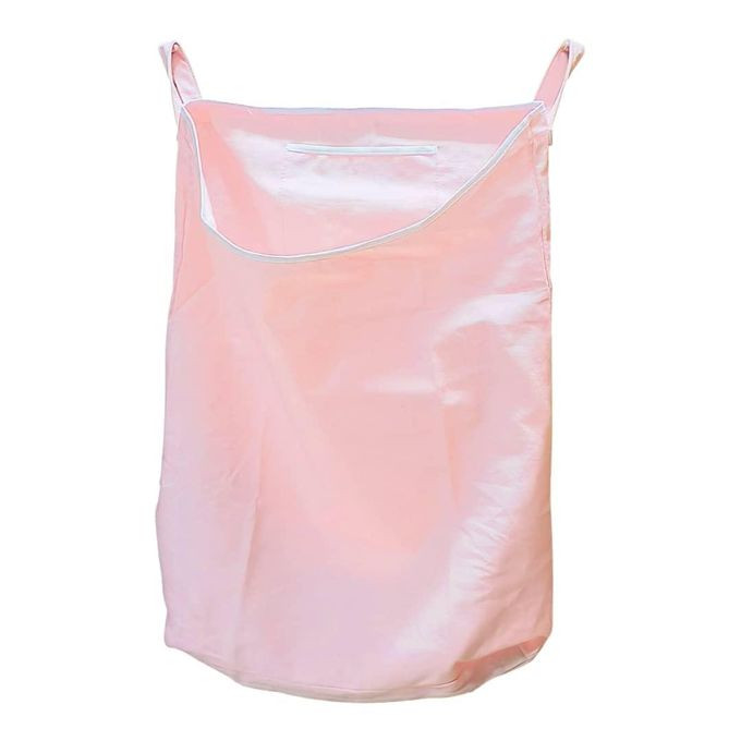 Overdoor Hanging Laundry hamper with clippers kitchen bedroom living room Capacity Pink 57L