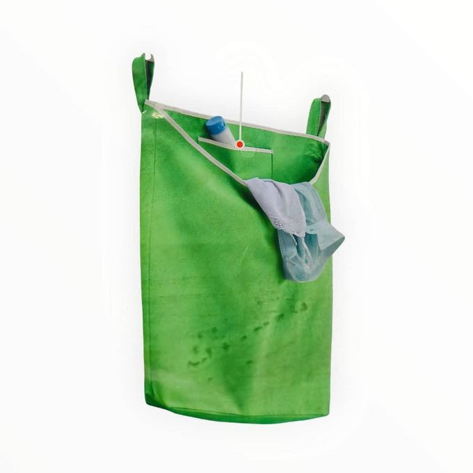 Overdoor Hanging Laundry Hamper Kitchen Bedroom Living Room 57 X70 cm Capacity Pink 57L With Clippers Green Multicolor