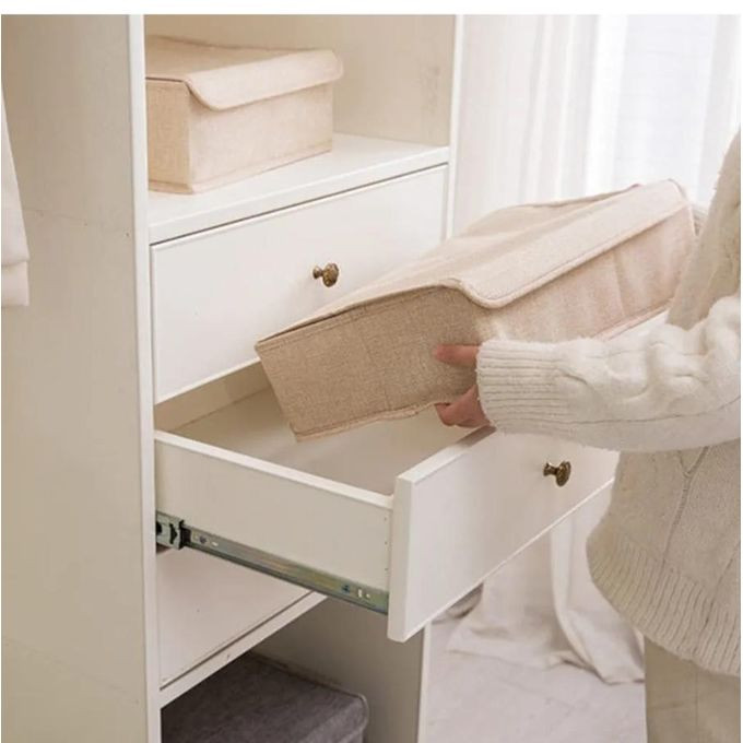 3Pack Underwear Storage Organiser Underwear Storage Compartment Box The Upgraded Fabric Has Good Breathability Compartment Design Reasonable Storage And The Whole Body Can Be Washed And Folded Beige Multicolor