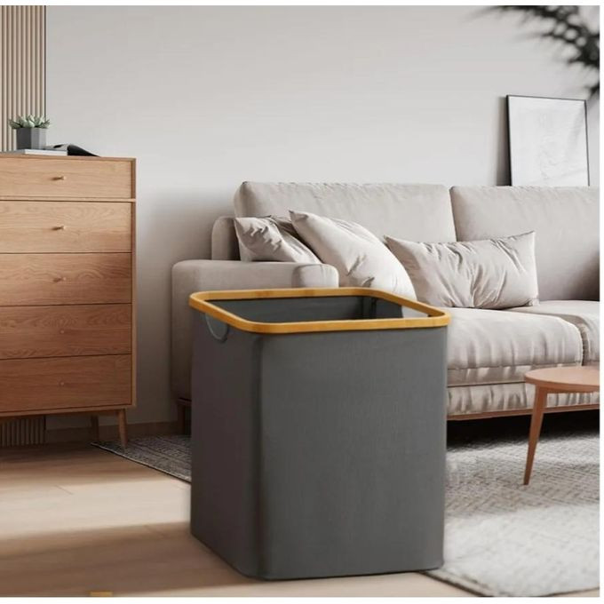Laundry Hamper Foldable Laundry Hamper 22.9 gal (60 L) Laundry Box, Laundry Hamper, Storage Box, Storage Bag, Bamboo Handle Included (Gray) multicolor