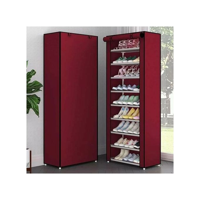 Metal Cloth Frame Shoe Rack, 27 Pairs - Redwine