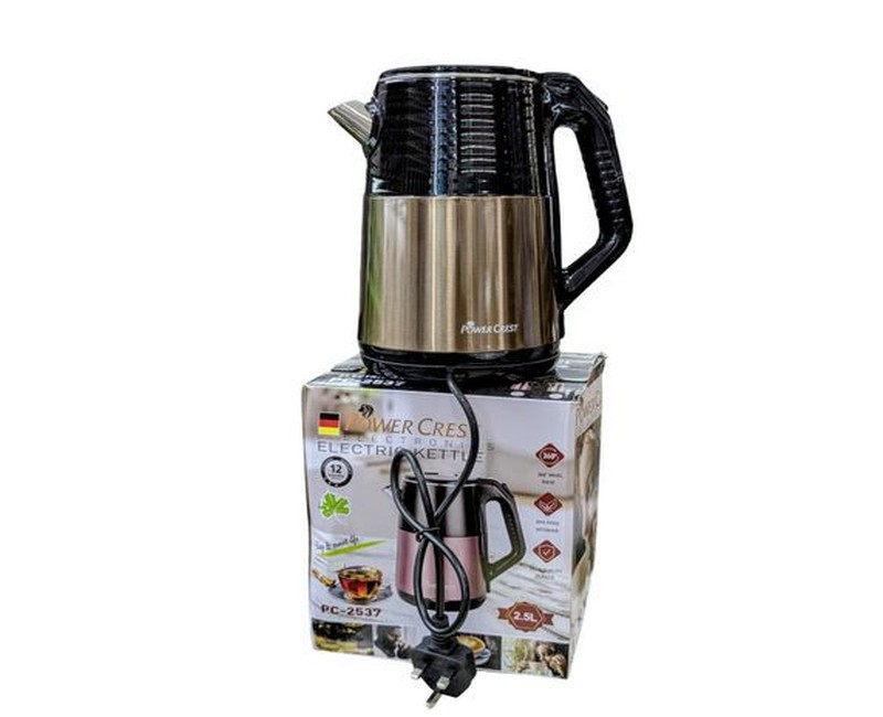 PowerCrest PC - 2537 Electric Kettle - Silver, Black -2.5Ltr.