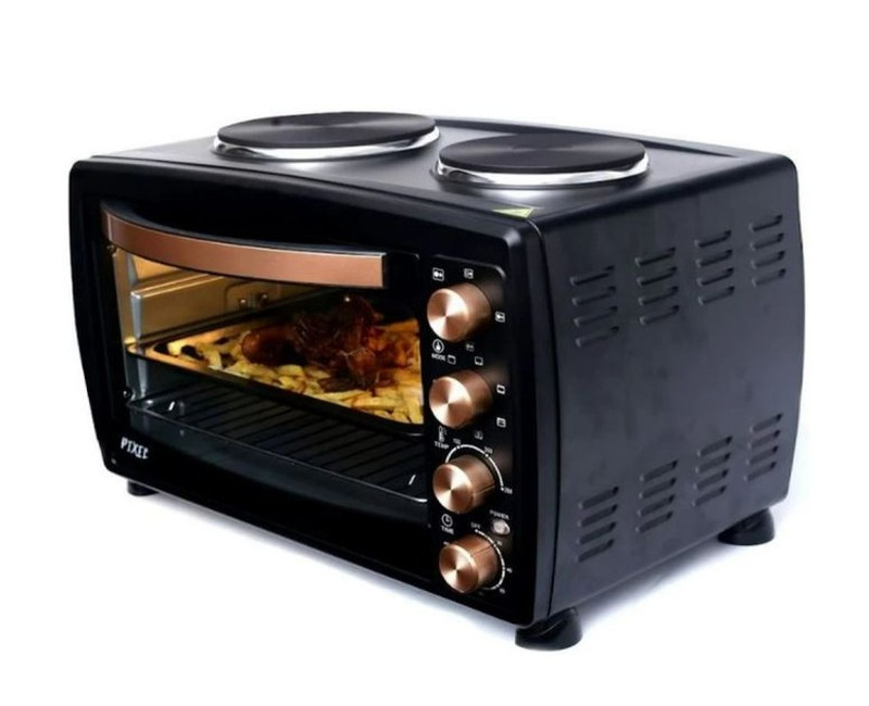 38 Litres Oven With Two Hot Plates Rotisserie – Black