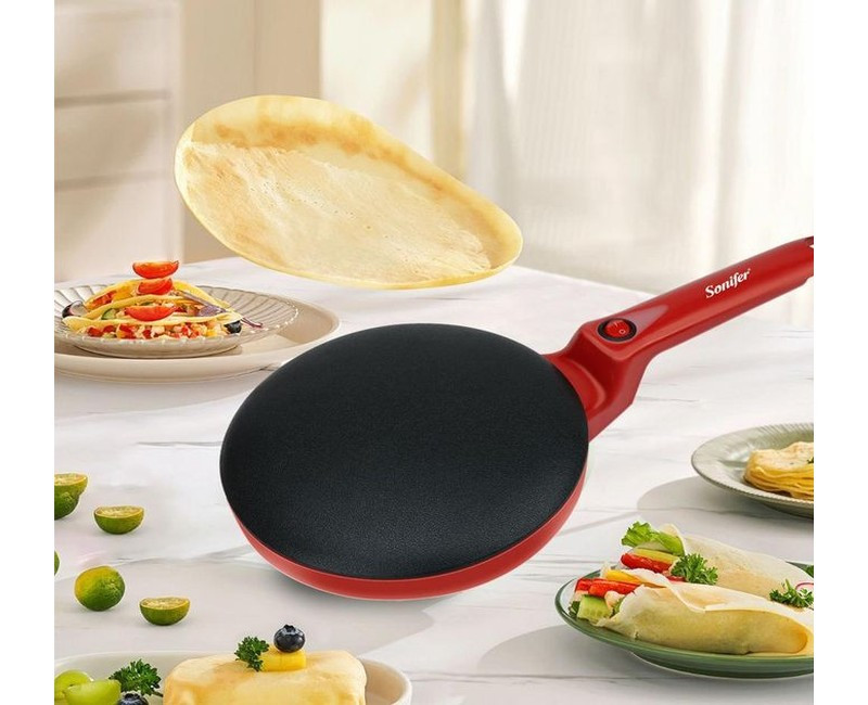 SF-3055 Non-stick Coating Hot Plate Electric Automatic Handheld Crepe & Chapati Maker - Multicolor