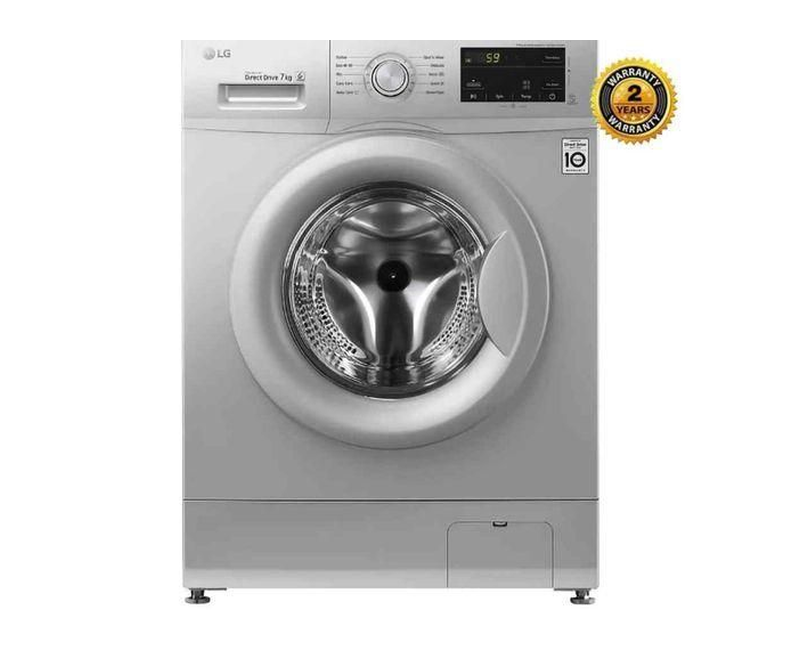 LG 7KG Steam Washing Machine Front Loader - Silver