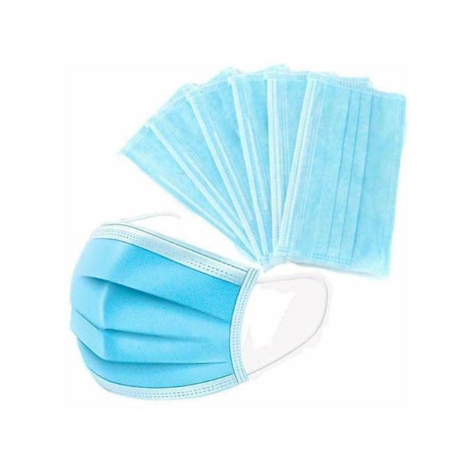 50pcs Blue Disposable Face Masks- Blue ,White