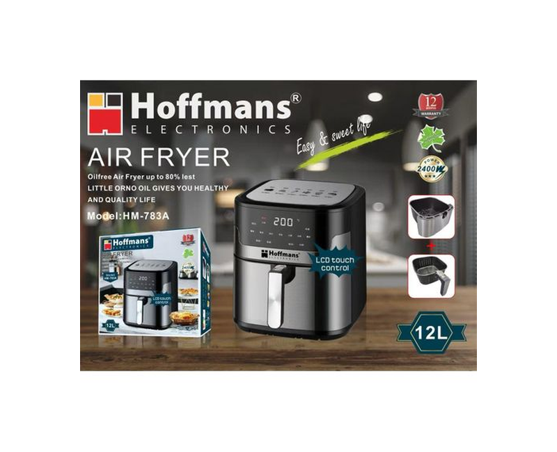 Hoffmans 12L Air Fryer Digital  With An LCD Touch Control HM-783A - Black/Silver
