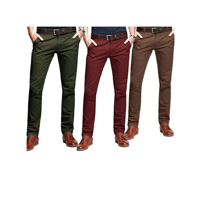 Other 3 in 1 Men's Stretcher Khaki Trousers - Multicolour