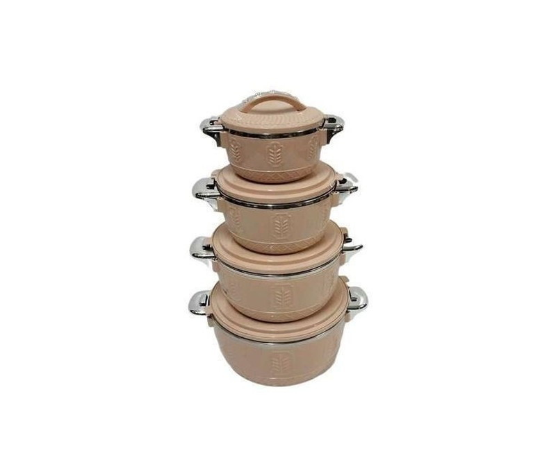 4Pcs Self Food Warmer Casseroles, Serving Dishes - Brown