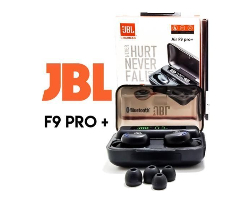 Jbl Air F9 Pro + Pure Bass Bluetooth Earbuds With Power Bank - Black