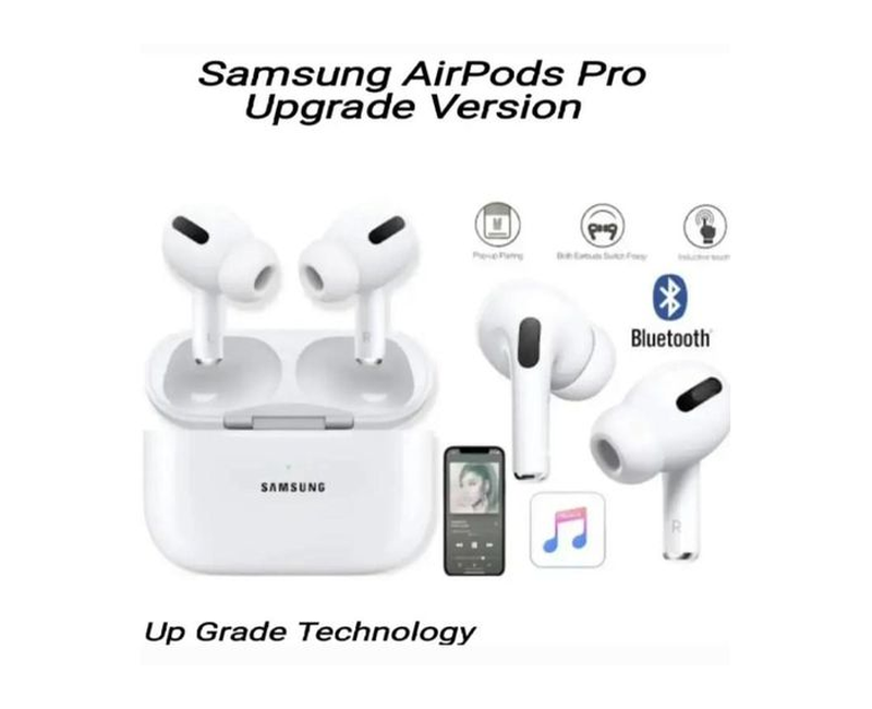 Samsung Airpods Bluetooth Earphones With Base Noise Cancellation White