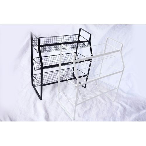 3/2 Layers Wine Rack Dish Drainer Rack Spice Storage Holder K 3 Layers - White