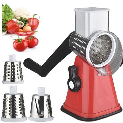 3 IN 1 Manual Food Processor Vegetable Grinder- Multicolor