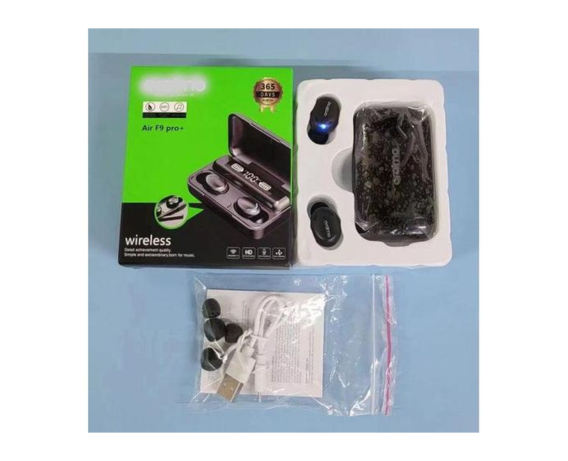 Oraimo Air F9 Pro + Pure Bass Bluetooth Earbuds With Power Bank - Black