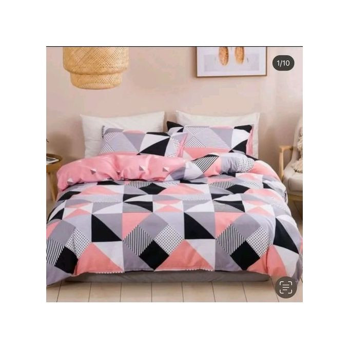 5*6 4PC Duvet Set With 1 Bedsheet, 2 Pillowcases And Duvet - Multicoloured