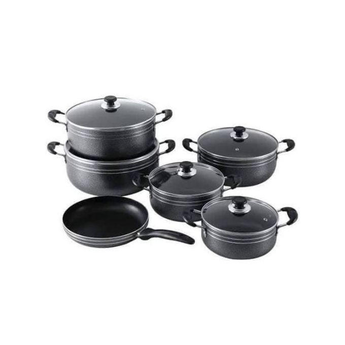 Nonstick Cookware 5pc Serving Dishes With Frying Pan - Black